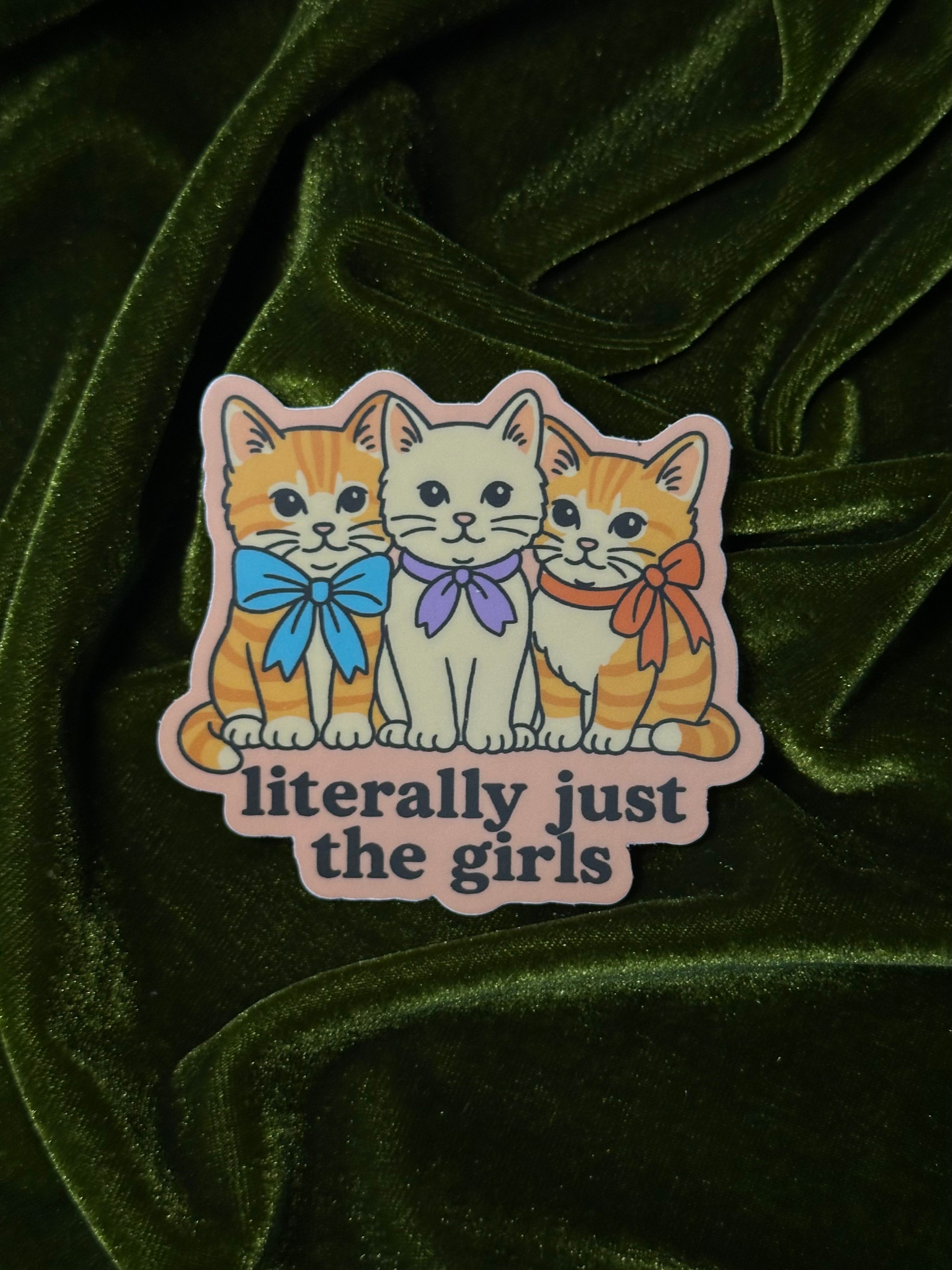 The girls cat vinyl sticker